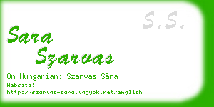 sara szarvas business card